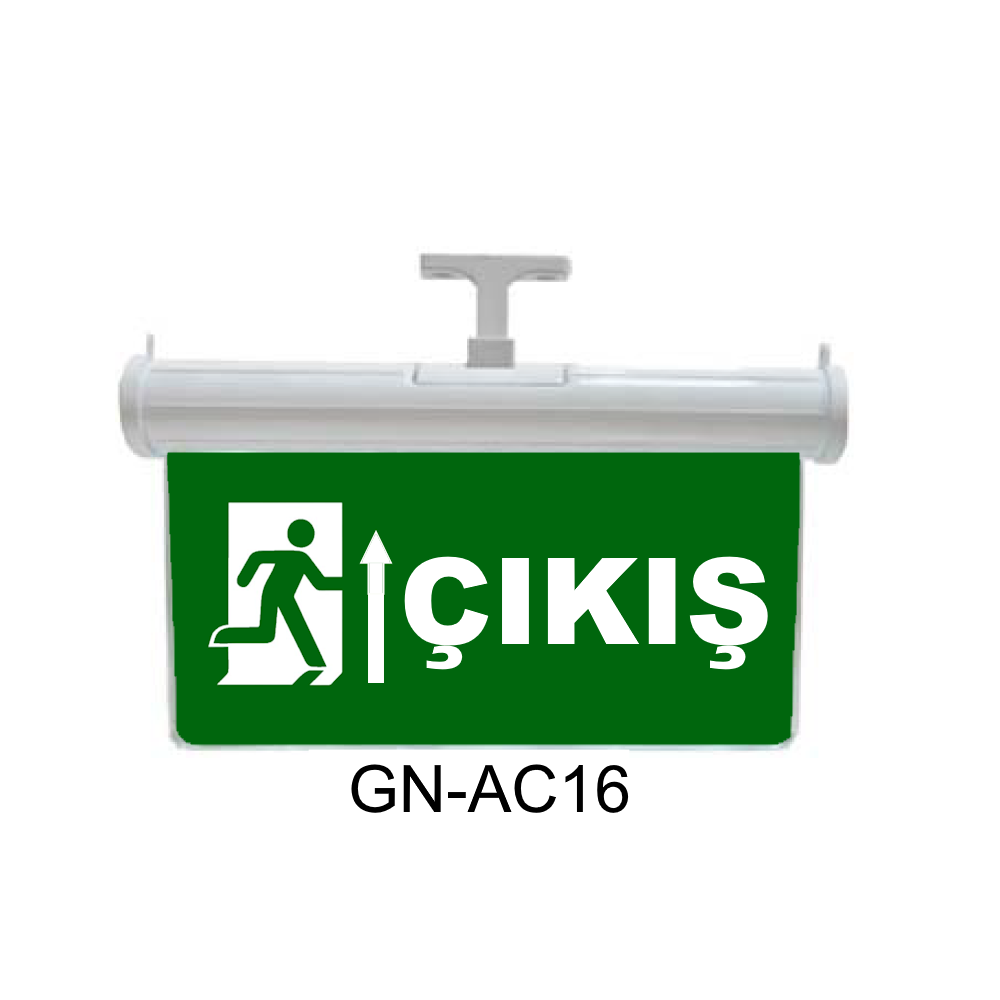 Işıklı Acil Çıkış Levhası (Çıkış Yukarı Koşan Adam) GN-AC17